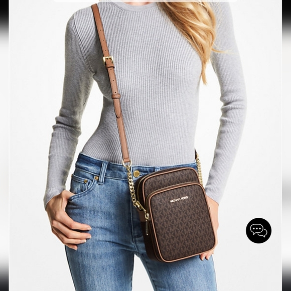 Autentica Michael Kors Brown Crossbody Bag - Picture 1 of 10